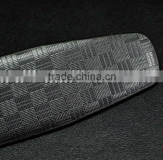 Cubic grid textured genuine cowhide leather mens western belts