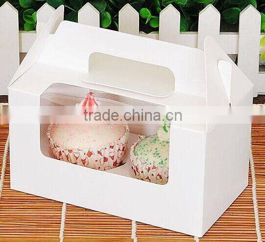 Take away recycled white paper card cake box,cake paper box