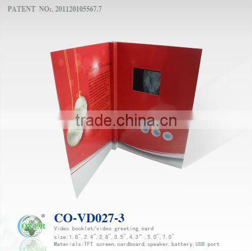 1.8" white printing Video Greeting Card for promotion