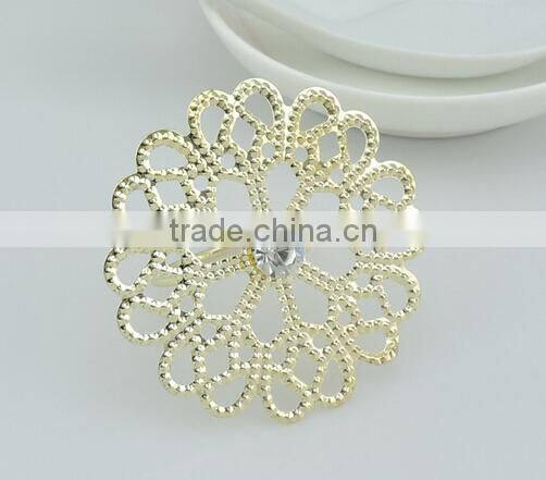 table decoration & accessories type metal flower wedding napkin ring