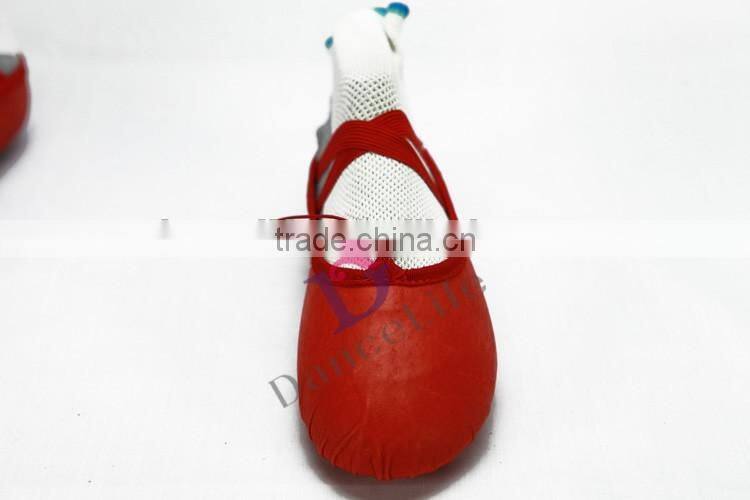 S5025 folding leather ballet shoes high quality suede sole dance shoes for cheap folding ballet shoes