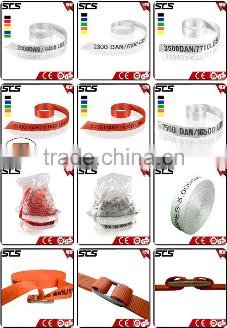 5000kg 40mm polyester flat woven webbing lashing material for container