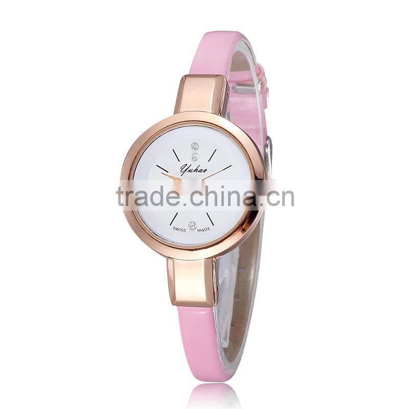 Alibaba China Top Selling Imported Japan Quartz Fashion Stainless Steel Vogue Good Quality PU leather Wrist Watch in Stock!