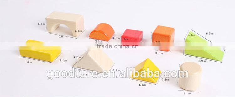 17pcs Beechwood Building Block Pulling Cart Wooden Block Cart