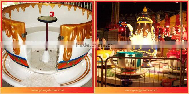 Portable amusement rides for local Fair colorful tea cup rides on wheel