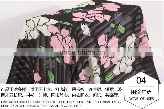 100D polyester printing chiffon fabric for dress and scarves