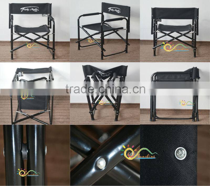 2015 new style folding director chair with magazine bag and cup plate