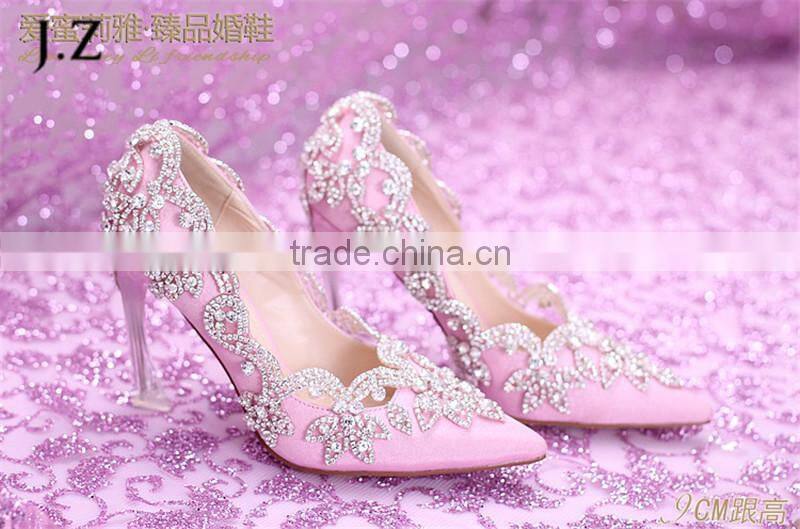 OW22 Beautiful Diamond Crystal decor Evening High-heeled Party wear dress Shoes for women