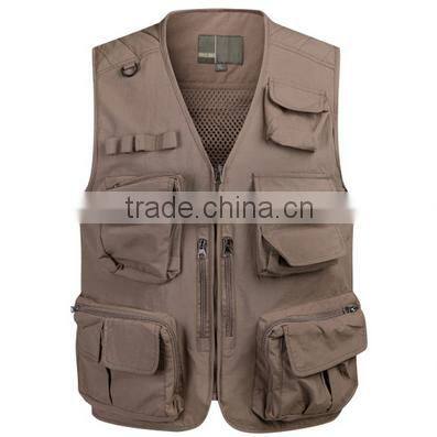 Custom men multi pockets fish vest