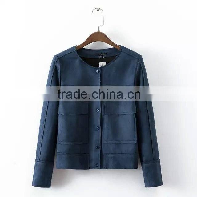 wholesale clothing two pockets front short jacket