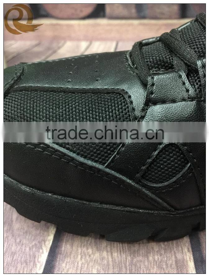 new design black genuine leather hiking boots military army boots