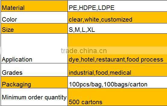 Clear PE disposable plastic gloves for household and restaurant,disposable PE glove
