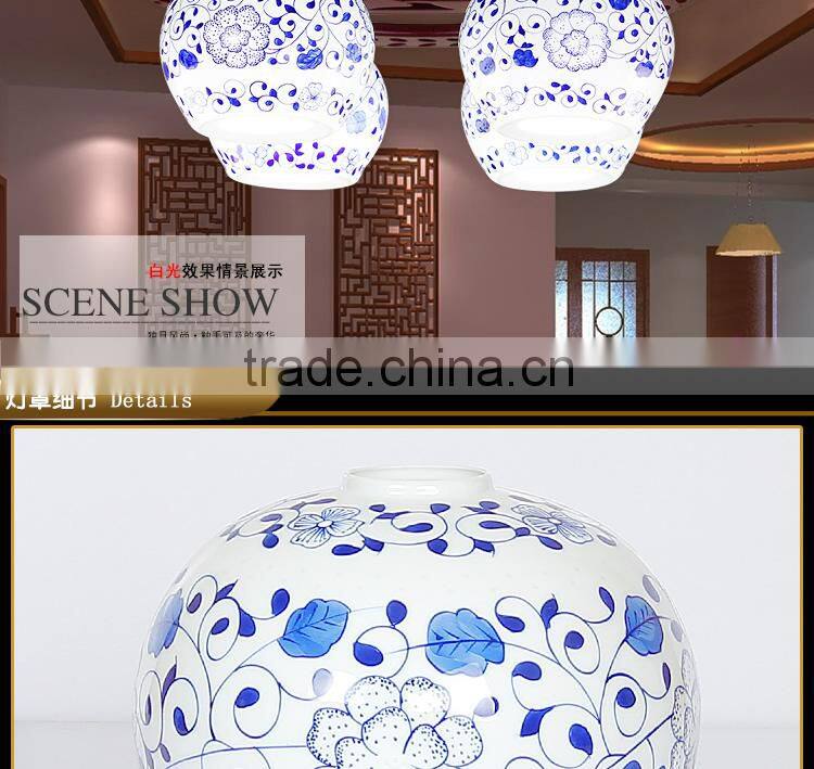 Vintage Chandelier 4 Light Classic Porcelain Wood ceiling light Hall Living Room