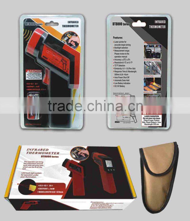 Digital display infrared laser thermometer gun with laser point Temperature Gun (-50-1600C) CE,ROHS DT8700H/8010H/8013T/8016