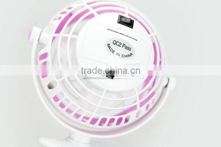 Mini fan usb clip fan with battery 4 inch fan plastic ABS blue green pink color