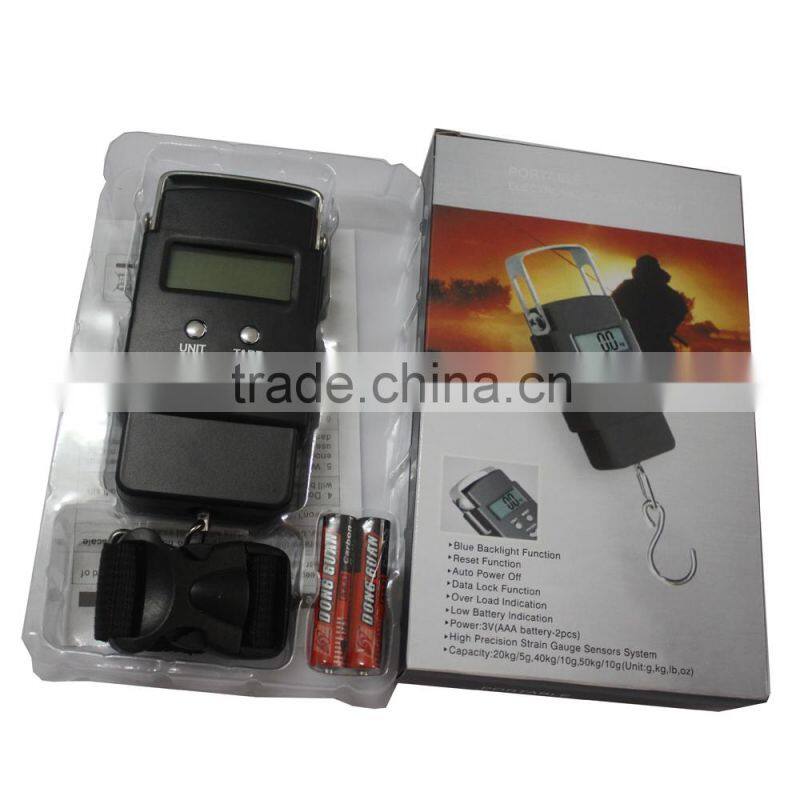 50kg Electronic Travel Luggage scale with metal handle with Blue LED backlight