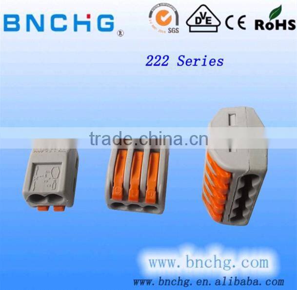 CE/CB/Rohs Approved 2poles 3poles 5poles plastic wire connector 222series wago