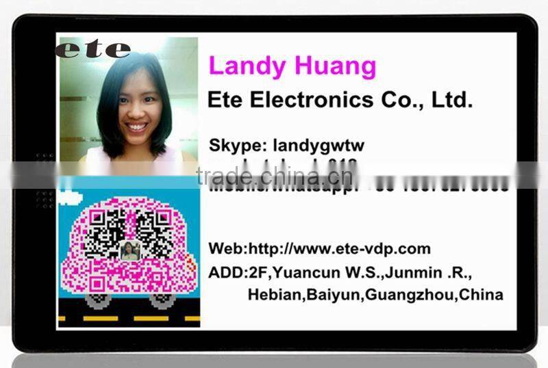 ETE door phone intercom system 4"TFT LCD handset monitor color ETE apartment wired night vision ring doorbell video