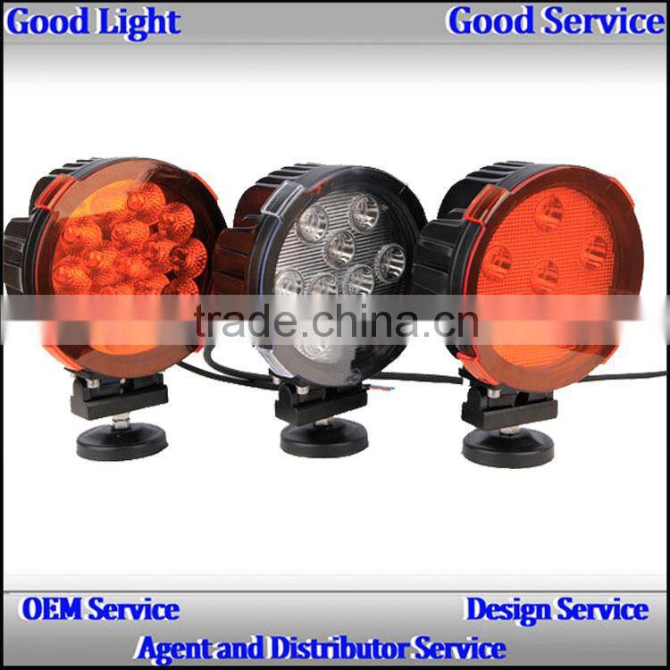 ip67 80w 7inch amber yellow c-ree led shockproof round Heavy duty fog light work lamp for trucks 4x4 cars