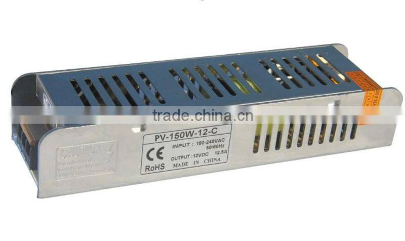 150w constant voltage 24v indoor led power supply with input 170-240v