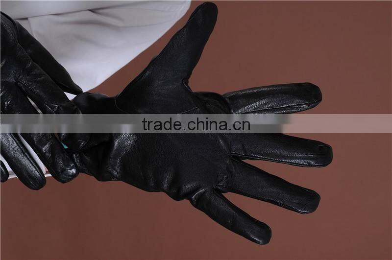 Winter Men's Genuine Leather Gloves Driving Sheepskin Mittens Thicken Warm Fashion Male Gloves