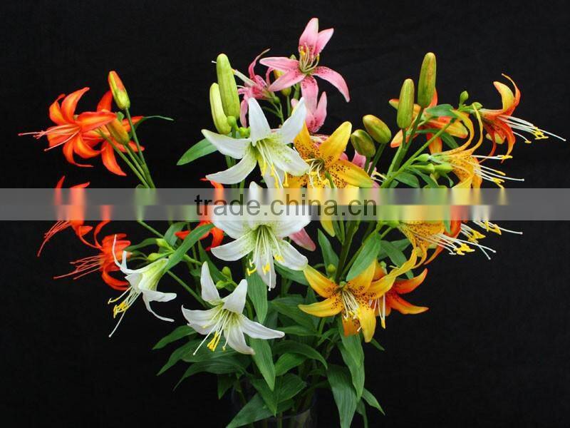 High quality artifiical fabric lily flowers making with glue