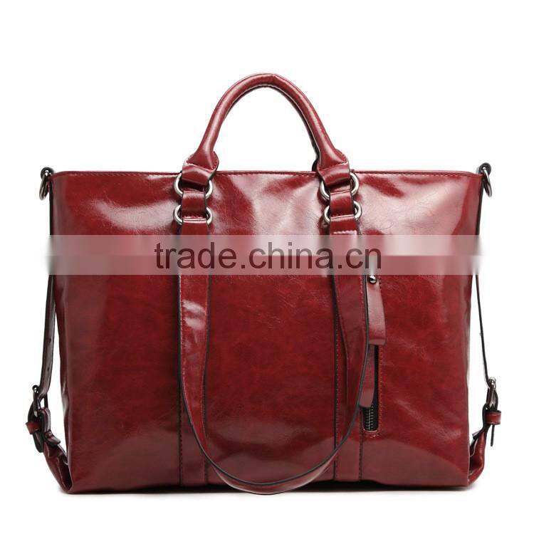 Woman shopping bag Wax-oil leather handbag crossbody bag