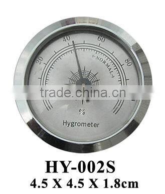 Metal round cigar humidor hygrometer