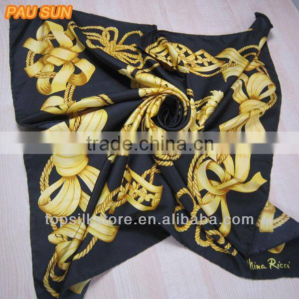 Test!! 18m/m twill large square Silk Scarf