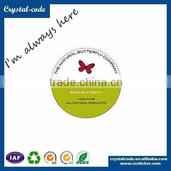 Custom pvc packing cosmetic label