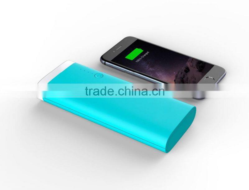 colorful coating printed mobile portable charger power bank with 3 usb output and led lamp