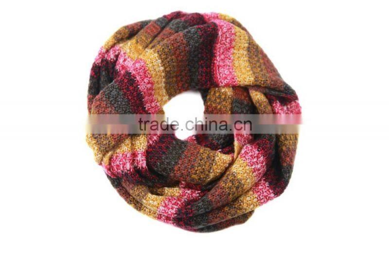 High quality new 2016 autumn and winter colorful acrylic stripe fashion warm scarf female