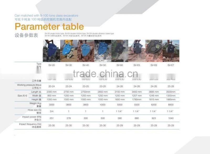 Superior quality excavator hydraulic vibro ripper for ice breeking