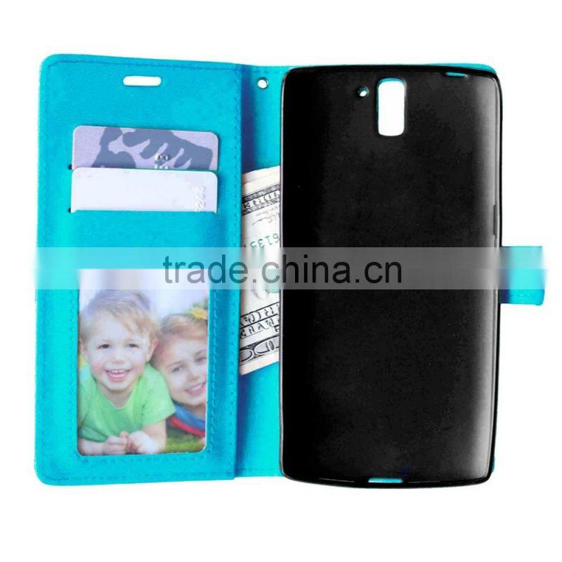 Cell Phone PU Leather Flip Card-slot Case for OnePlus 1