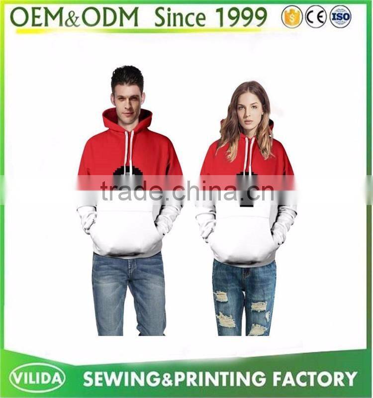 2016 custom sublimation printed fleece couple hoodies and sweatshirts