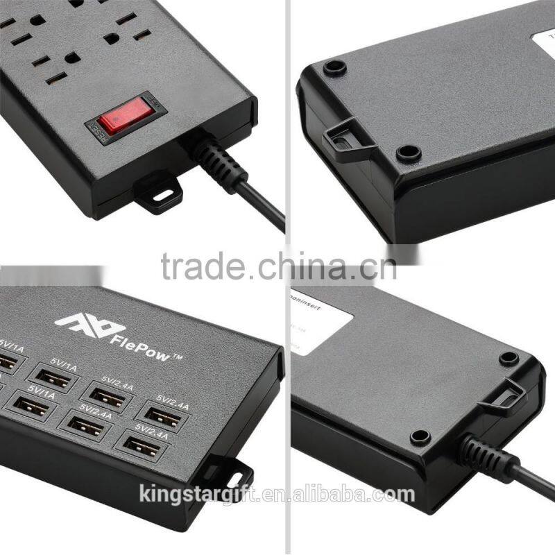 Power Strip Retractable Cable 8 Ports USB Charging