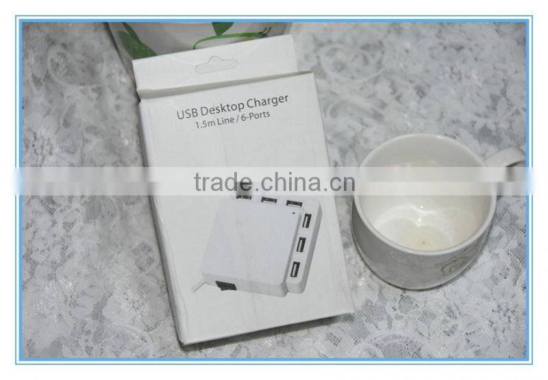 6 port AC power usb travel charger socket for for Iphone, Ipad, Samsung, Nexus, HTC, Sony and More