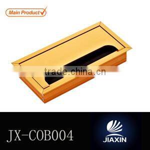 Soft-closing office desk cable outlet cover