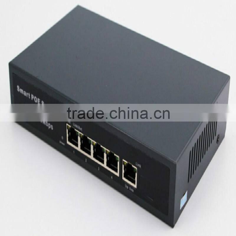 Industrial 5 10/100mbps rj45 4 port POE Switch with 65w power built-in