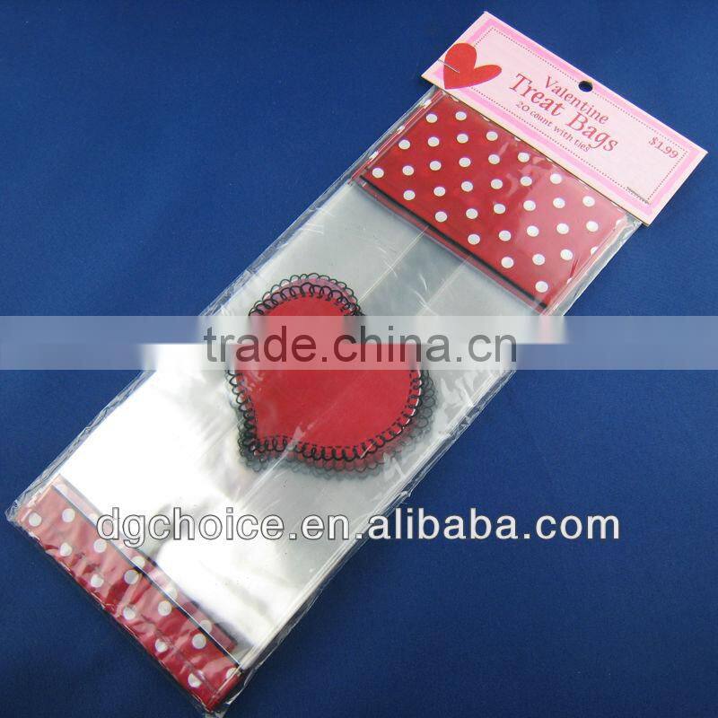 20 pcs/ set accept custom plastic candy bag treat bag with string