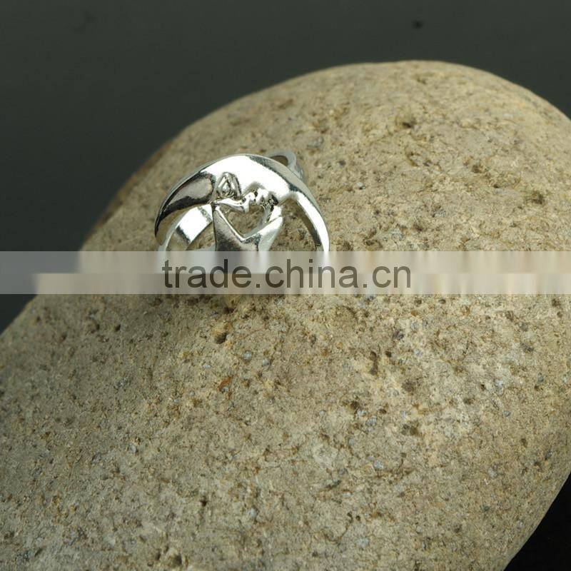 Wholesale Personalized Moon And Star Finger Ring