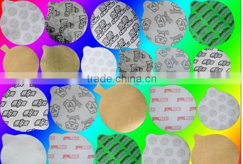 Alu foil with printing lacquer on one side heatseal coating on the other side for PS PVC cups