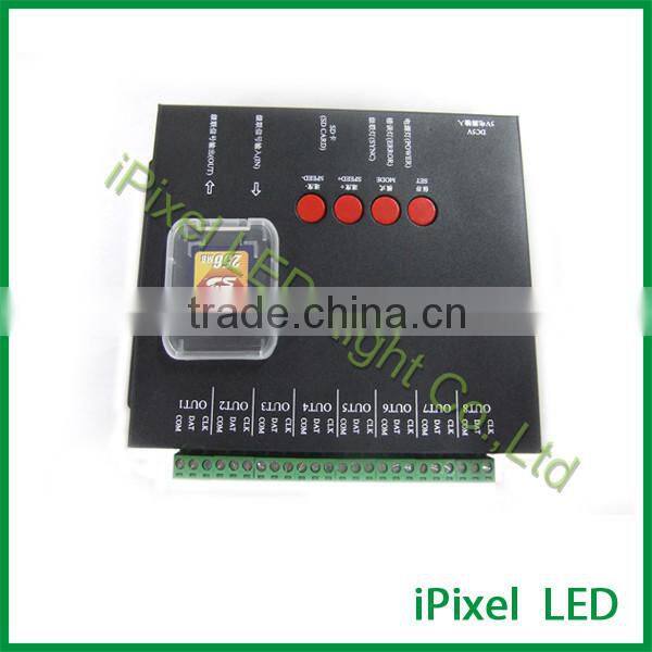SPI signal SD card 8 output ports pixel led controller T-8000 offline control