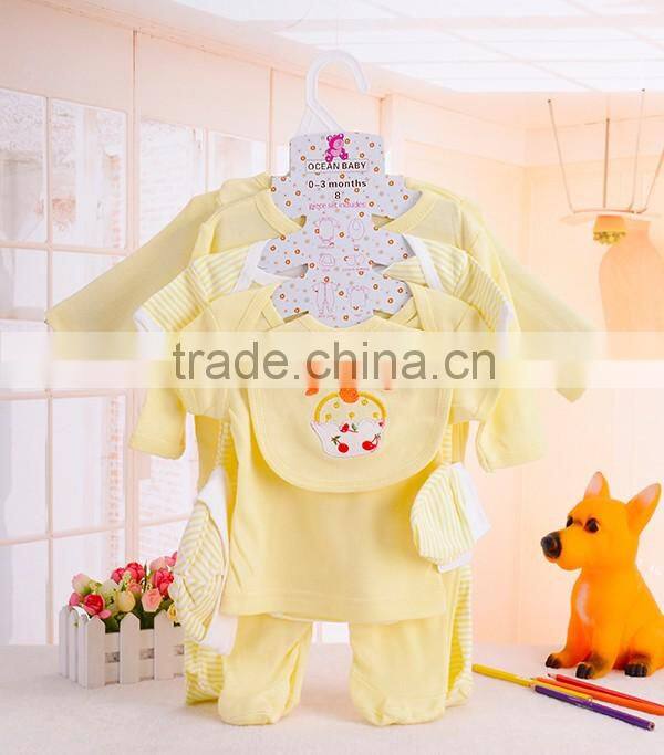 spring girls 100% cotton baby clothes gift set