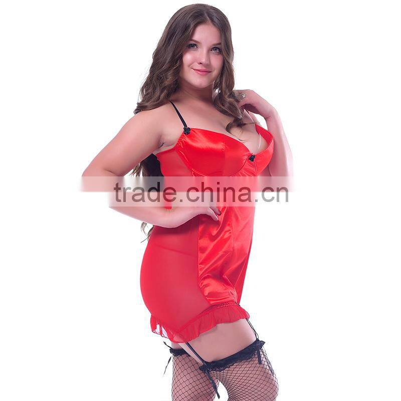 Plus size black pure silk lingerie