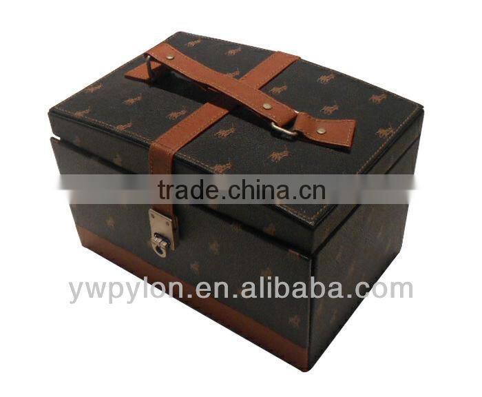 Yellow PU leather jewelry case