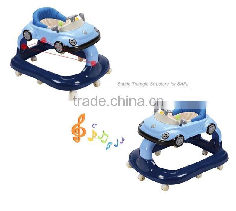 car shape height adjustable baby walker for training walk