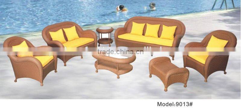 Tradition Chinese Style garden patio sofa set 7 pieces rattan wicker material