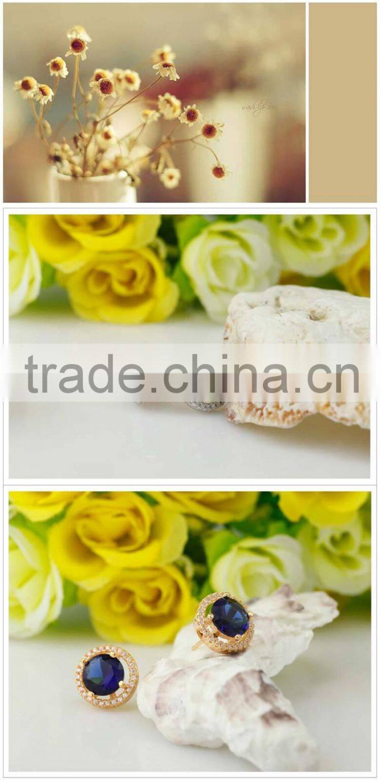 luxery black and red gem stone high fashion 925 sterling silver jewelry earring