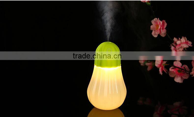 Best selling in 2015 pumpkin mini humidifier with LED lamp, usb charging ultrasonic humidifier